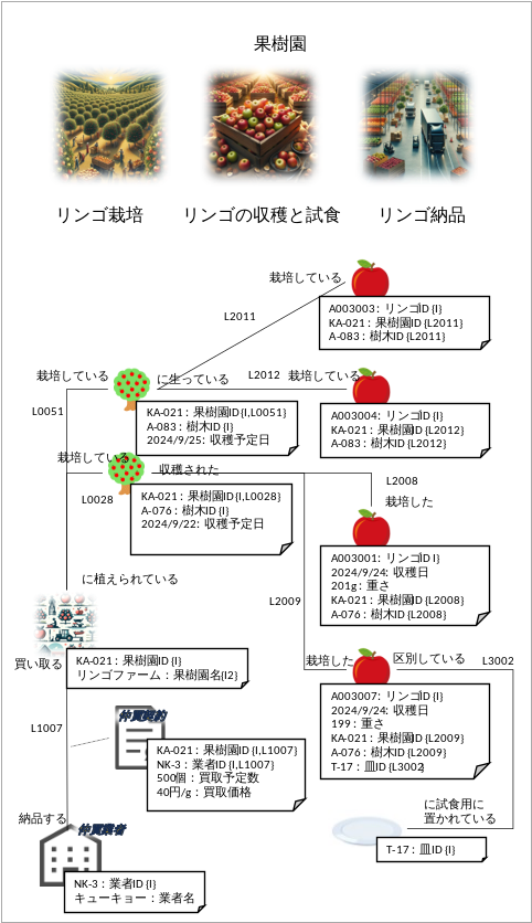 図表1:果樹園のモデル - 圏I